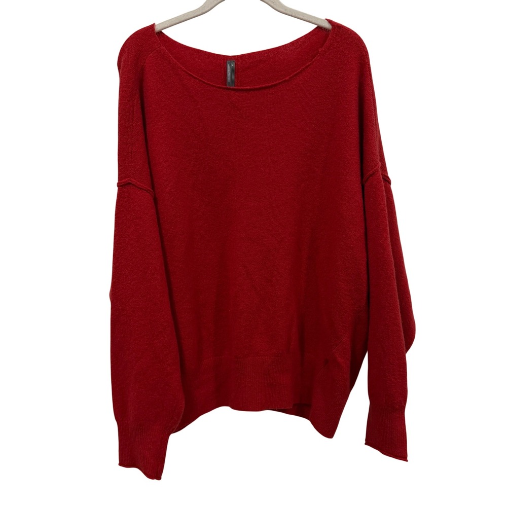 Anthropologie Red Wool Blend Oversized Boat Neck Sweater OB2382777‎ women M